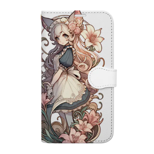 植物と猫さん Book-Style Smartphone Case