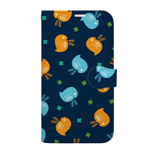 みじんこ柄 Book-Style Smartphone Case