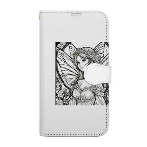 妖精の花嫁シリーズ　モノトーン　バストアップ Book-Style Smartphone Case