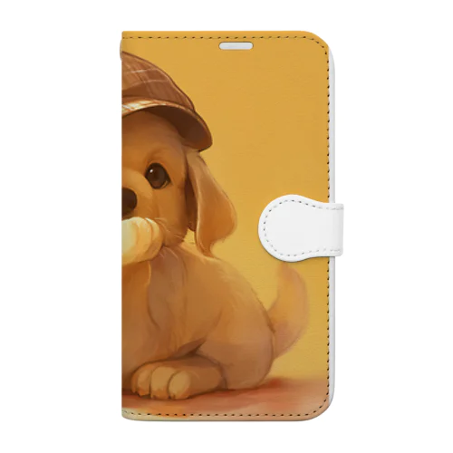 思索する子犬と暖かい日差し Marsa 106 Book-Style Smartphone Case