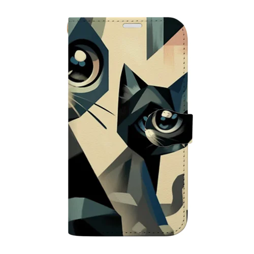 黒猫　キュビズム01 Book-Style Smartphone Case