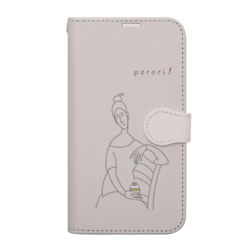 名画 × スイーツ（モディリアーニ） Book-Style Smartphone Case