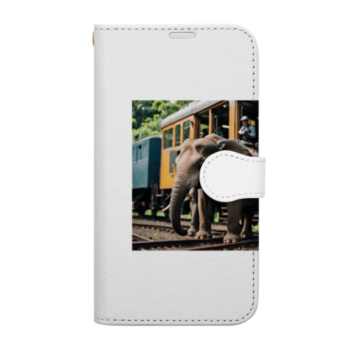 汽車と象 Book-Style Smartphone Case