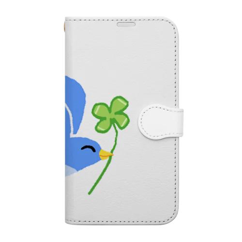 幸福の四葉を運ぶ鳥くん Book-Style Smartphone Case