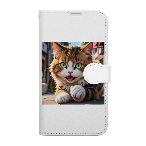 何かしようとしてる猫 Book-Style Smartphone Case