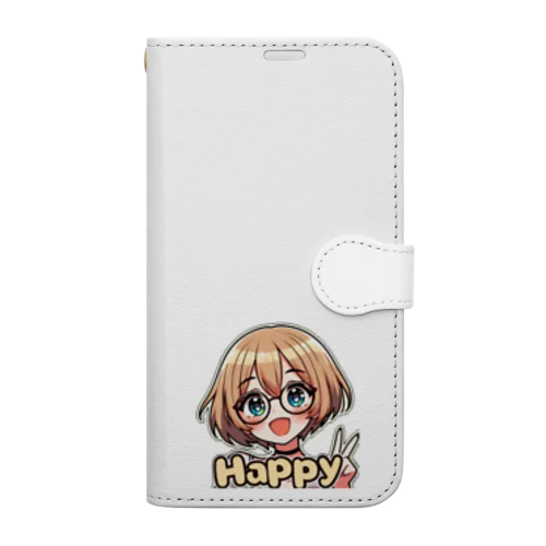 金髪ショートカット眼鏡美少女ちゃん Book-Style Smartphone Case