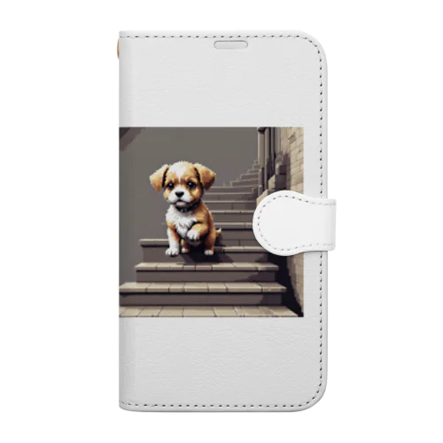 階段をおりる犬 Book-Style Smartphone Case