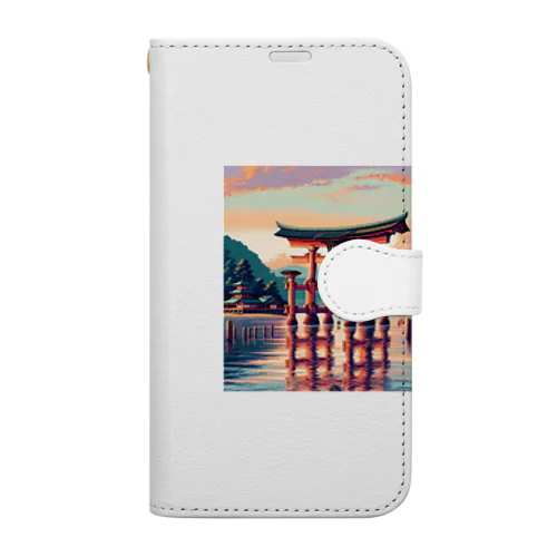 厳島神社（pixel art） Book-Style Smartphone Case