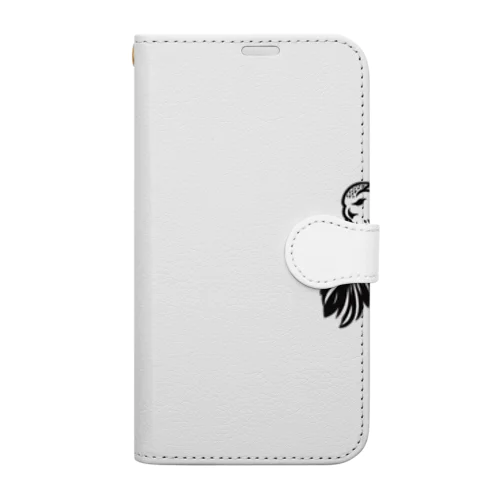 振り向きフクロウ Book-Style Smartphone Case