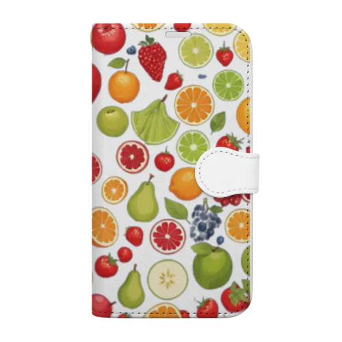 色々な果物 Book-Style Smartphone Case