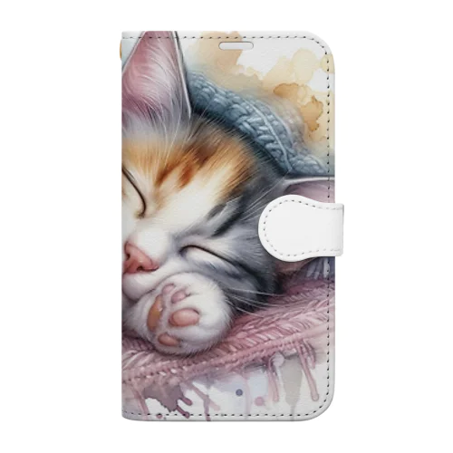 寝る猫 Book-Style Smartphone Case