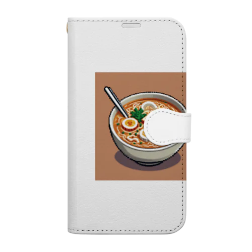 ラーメンの魅力が詰まったドット絵 手帳型スマホケース