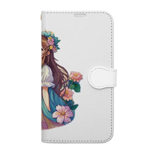 花の少女 Book-Style Smartphone Case