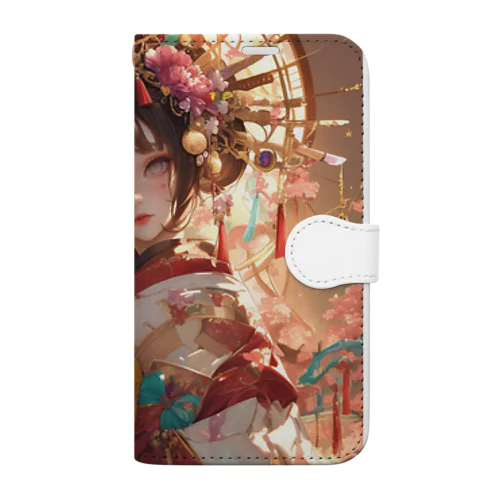 桜の庭園に咲く、黄金の姫君 Marsa 106 Book-Style Smartphone Case