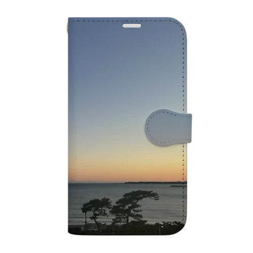 ただの夕方の海 手帳型スマホケース