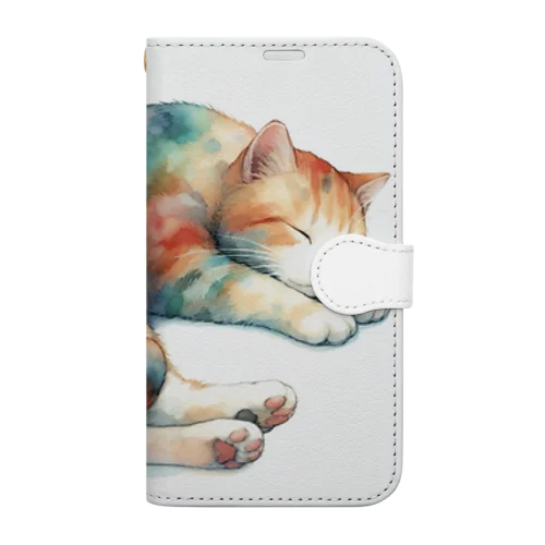 スヤスヤ猫 Book-Style Smartphone Case