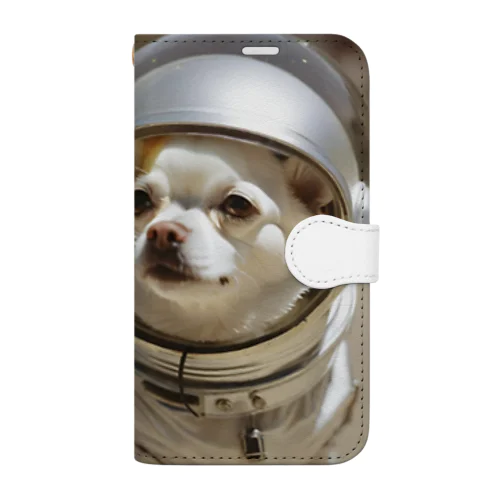 宇宙犬　ちわわん 手帳型スマホケース