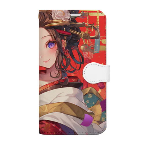 祝福の節句に舞う、紅梅の姫 Book-Style Smartphone Case