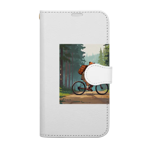 クマとサイクリング.. png Book-Style Smartphone Case