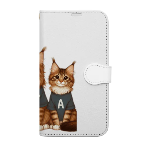 猫の家族 Book-Style Smartphone Case