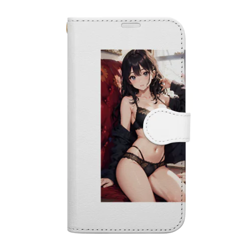 黒髪美女 Book-Style Smartphone Case