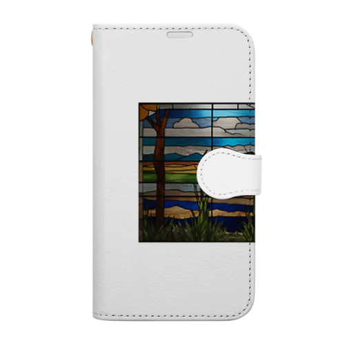 南米の湿地帯のステンドグラスpng Book-Style Smartphone Case