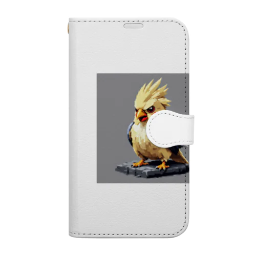 怒ったオカメインコ Book-Style Smartphone Case