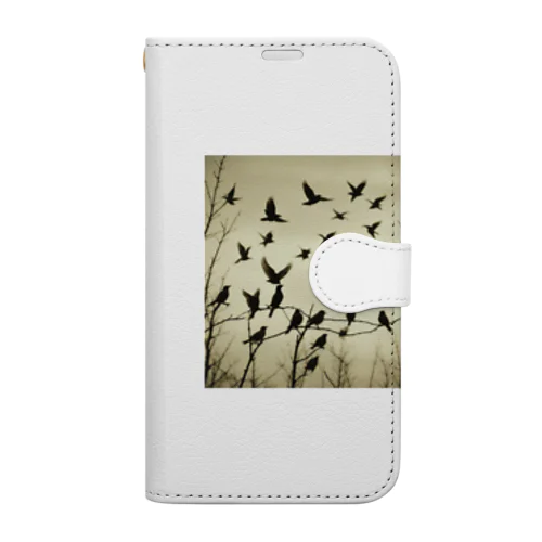 オカメインコの群れ Book-Style Smartphone Case