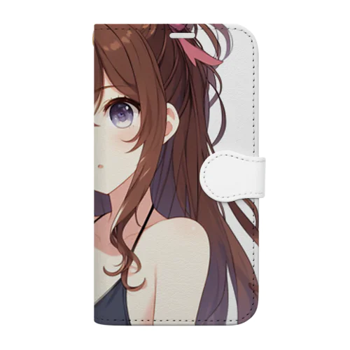 水着を選ぶ少女 Book-Style Smartphone Case