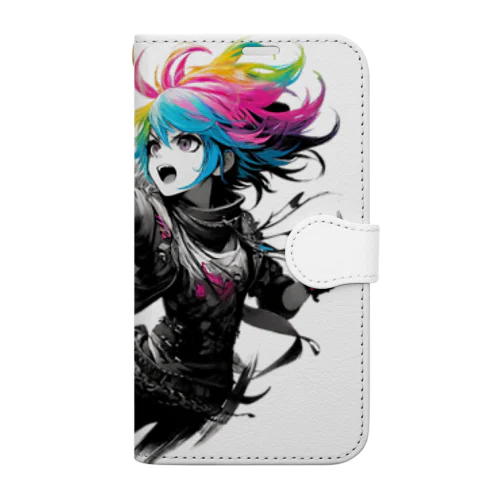 謎のメガホン女子　おしゃれ　可愛い　美少女 Book-Style Smartphone Case