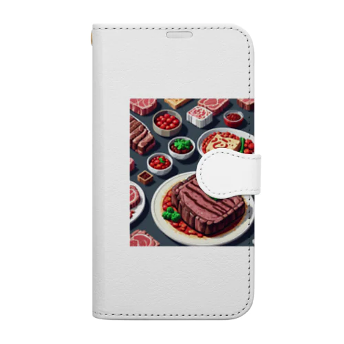 お肉ベスト Book-Style Smartphone Case