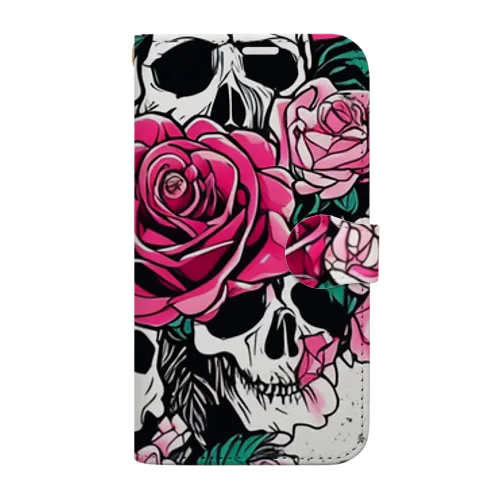 薔薇髑髏01 Book-Style Smartphone Case