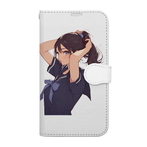 ポニーテールがセクシーな女の子　BLUE PLUM  691 Book-Style Smartphone Case