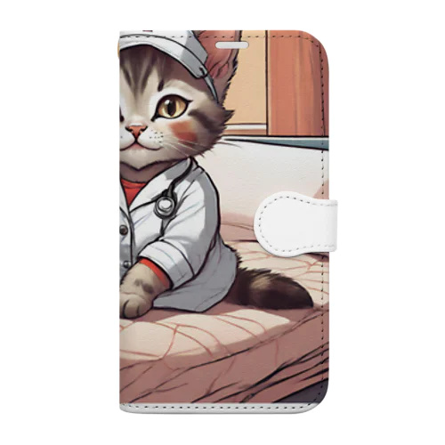 看護師気分の子猫1 Book-Style Smartphone Case