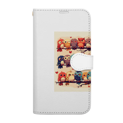 個性的な華やかなフクロウたち　Hime  2530 Book-Style Smartphone Case