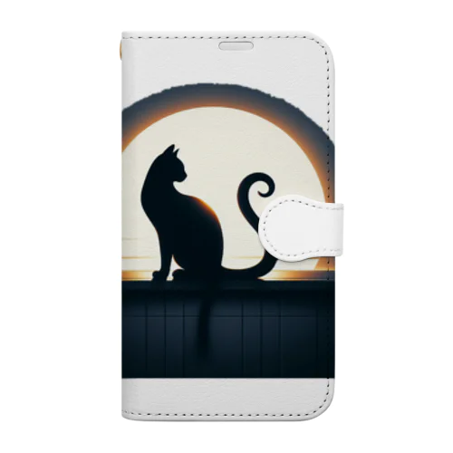 猫のシルエットが美しい Book-Style Smartphone Case