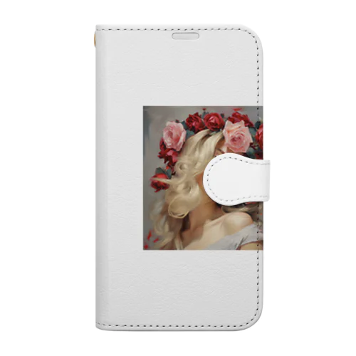 バラの花飾り　なでしこ1478 Book-Style Smartphone Case