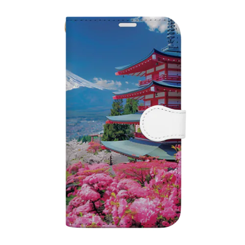 絶景な富士山ツツジ満開の季節 アメジスト 2846 Book-Style Smartphone Case