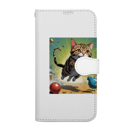 駆け出す猫 Book-Style Smartphone Case