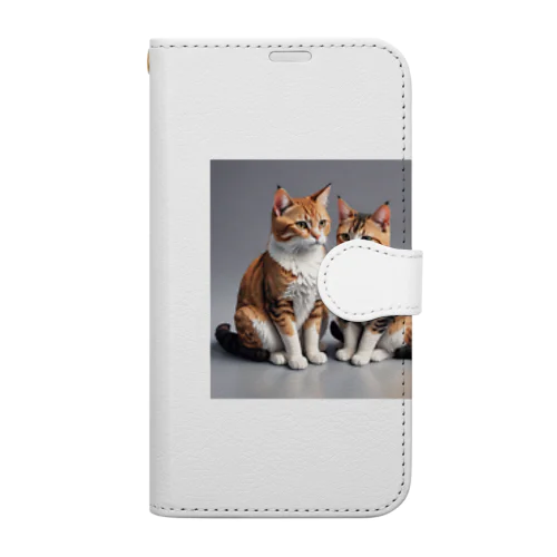 デート中の猫 Book-Style Smartphone Case