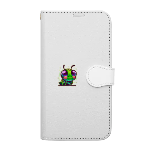 不気味で可愛いバッタ001 Book-Style Smartphone Case