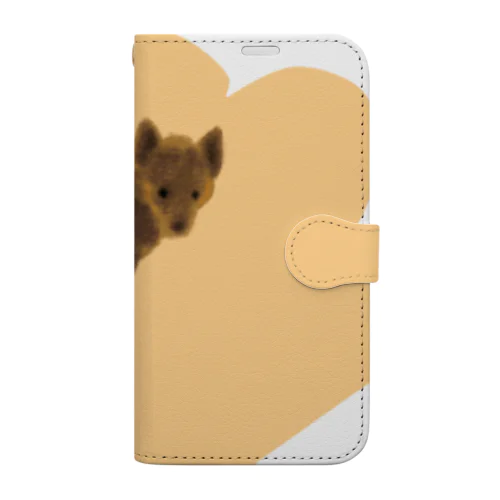 甲斐犬ひなちゃん（チラッ） Book-Style Smartphone Case