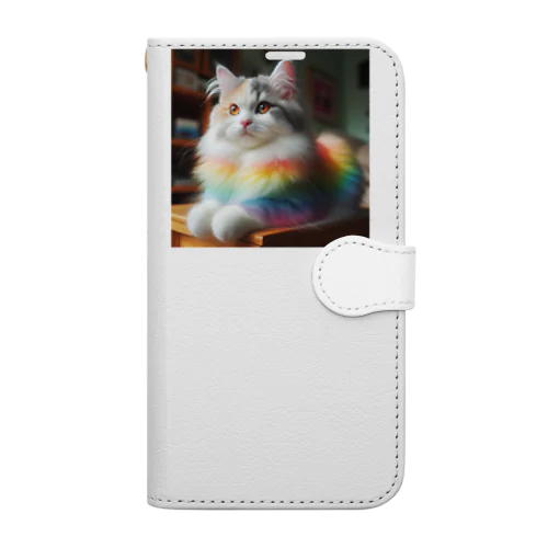 虹色CAT Book-Style Smartphone Case