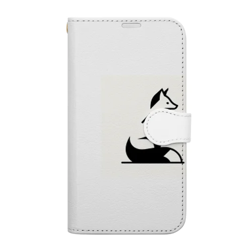 モノクロキツネくん Book-Style Smartphone Case