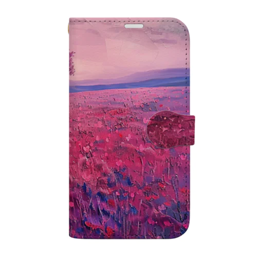 深紅の夕焼けに染まる風景　BLUE PLUM  691 Book-Style Smartphone Case