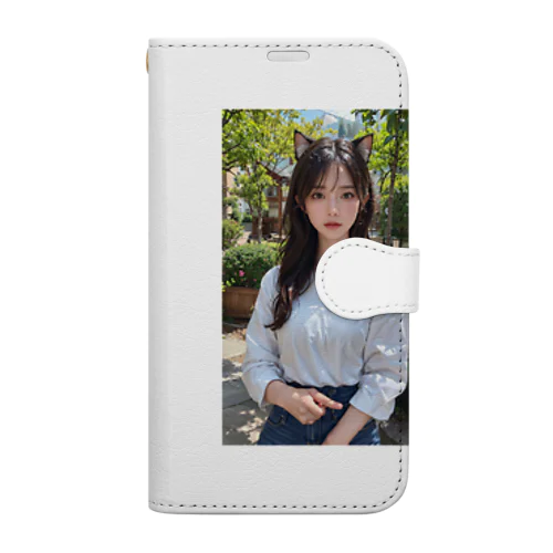 猫耳美女 Book-Style Smartphone Case