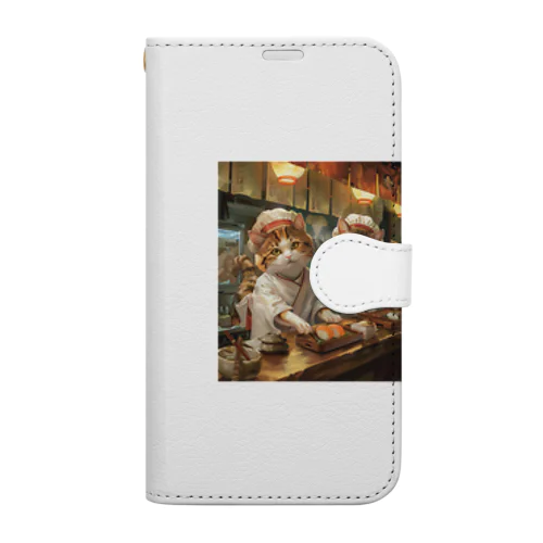 猫の寿司板さん　エンジェル717 2065 Book-Style Smartphone Case