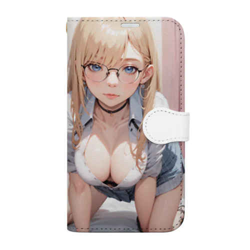 金髪美少女　七海ちゃん　制服 Book-Style Smartphone Case