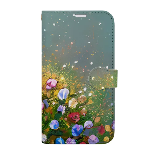 お花と幸せで満たされている Book-Style Smartphone Case