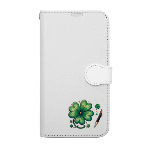 こんなに可愛い四つ葉クローバー Book-Style Smartphone Case